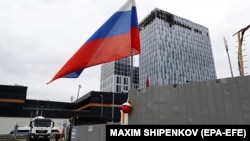 Пошкоджена будівля внаслідок атаки безпілотника у столиці Росії. Москва, 24 липня 2023 року 