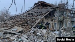 Наслідки ракетного удару по селищу Великий Бурлук, Харківська область, 14 лютого 2024 року