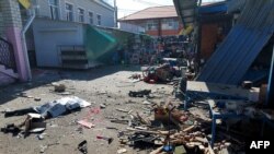 Наслідки чергового російського обстрілу Херсона , квітень 2023 року 