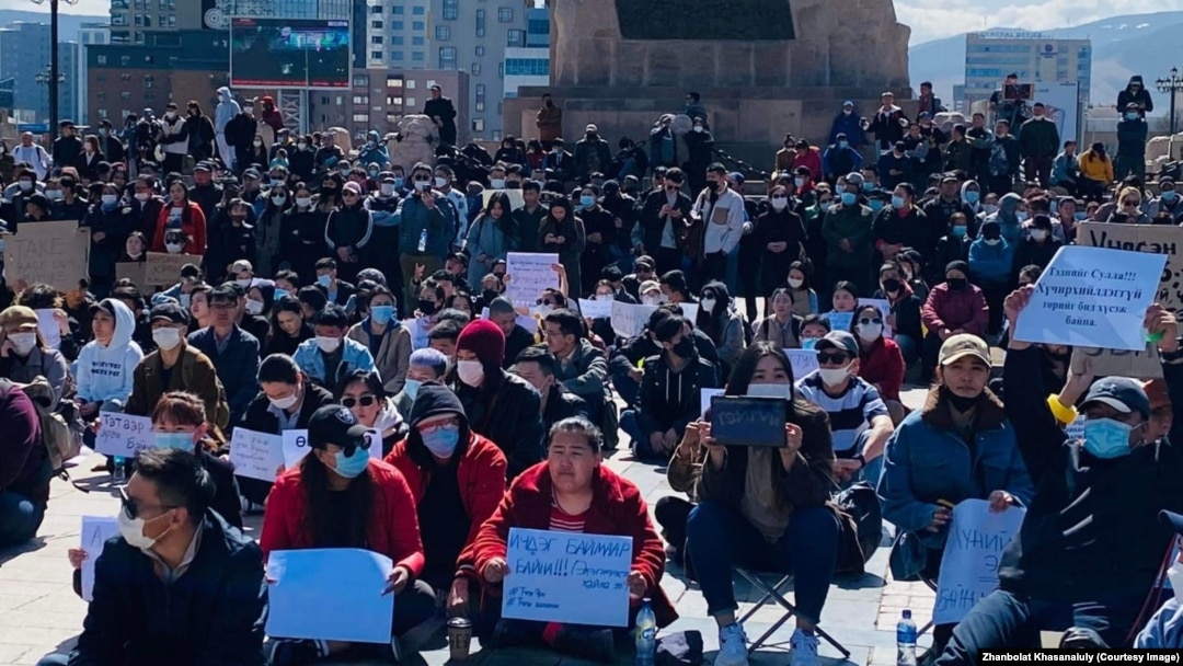 Протесты в Монголии против повышения цен. Улан-Батор, 8 апреля 2022 года. Фото Жанболата Хасанайулы