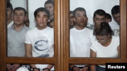 Граждане, подсудимые по делу о событиях в Жанаозене. Актау, 4 июня 2012 года.