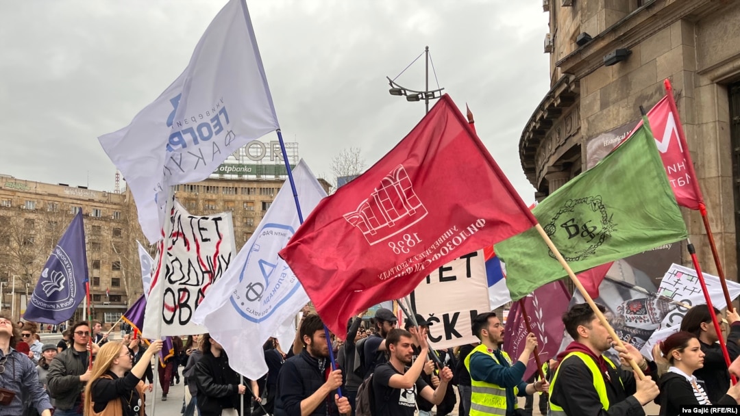 Protest ispred Ministarstva kulture u Beogradu, Srbija, 24. marta 2025.