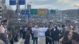 Serbia - Belgrade - 24-hour student blockade of Autokomanda, main Belgrade traffic lane - January 27 2025