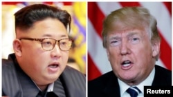 Кім Чен Ин (л) та Дональд Трамп
