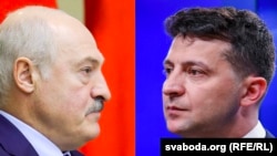 Зліва направо: президент Білорусі Олександр Лукашенко і президент України Володимир Зеленський (комбіноване фото)