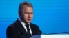 Russian Defense Minister Sergei Shoigu delivers a speech during the annual Moscow Conference on International Security in Moscow on April 26.