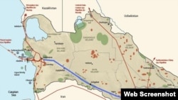 Türkmenistan. Nebit, gaz geçijileriniň kartasy