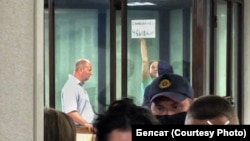 Паліна Шарэнда-Панасюк на судзе 8 чэрвеня 2021 году ў Берасьці. 