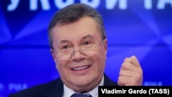 Віктор Янукович дає прес-конференцію в Москві, лютий 2019 року