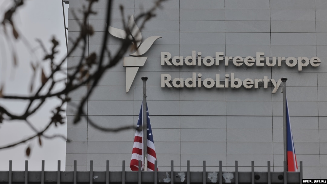 Sediul Radio Free Europe/Radio Liberty (RFE/RL) din Praga. 
