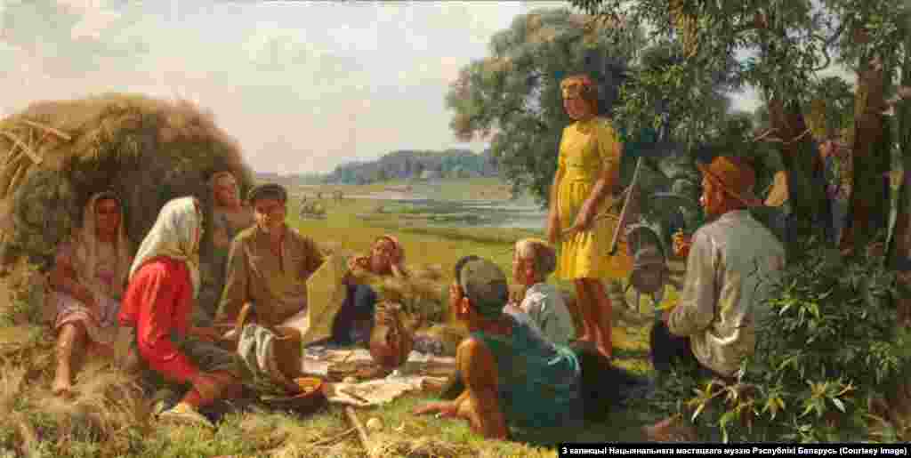 Міхась Сеўрук. На сенажаці. 1953