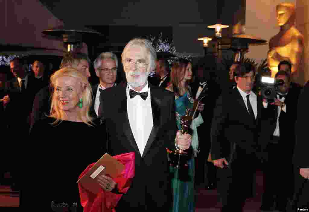 Michael Haneke sa suprugom Susanne, Hollywood, 24. februar 2013. Foto: REUTERS / Lucas Jackson
