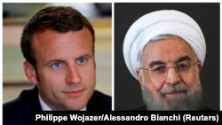 امانوئل مکرون (چپ) و حسن روحانی