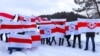 Мініакція протесту в мікрорайоні Ольшанка в Гродні, 14 лютого 2021 року. Цих людей не встигли затримати